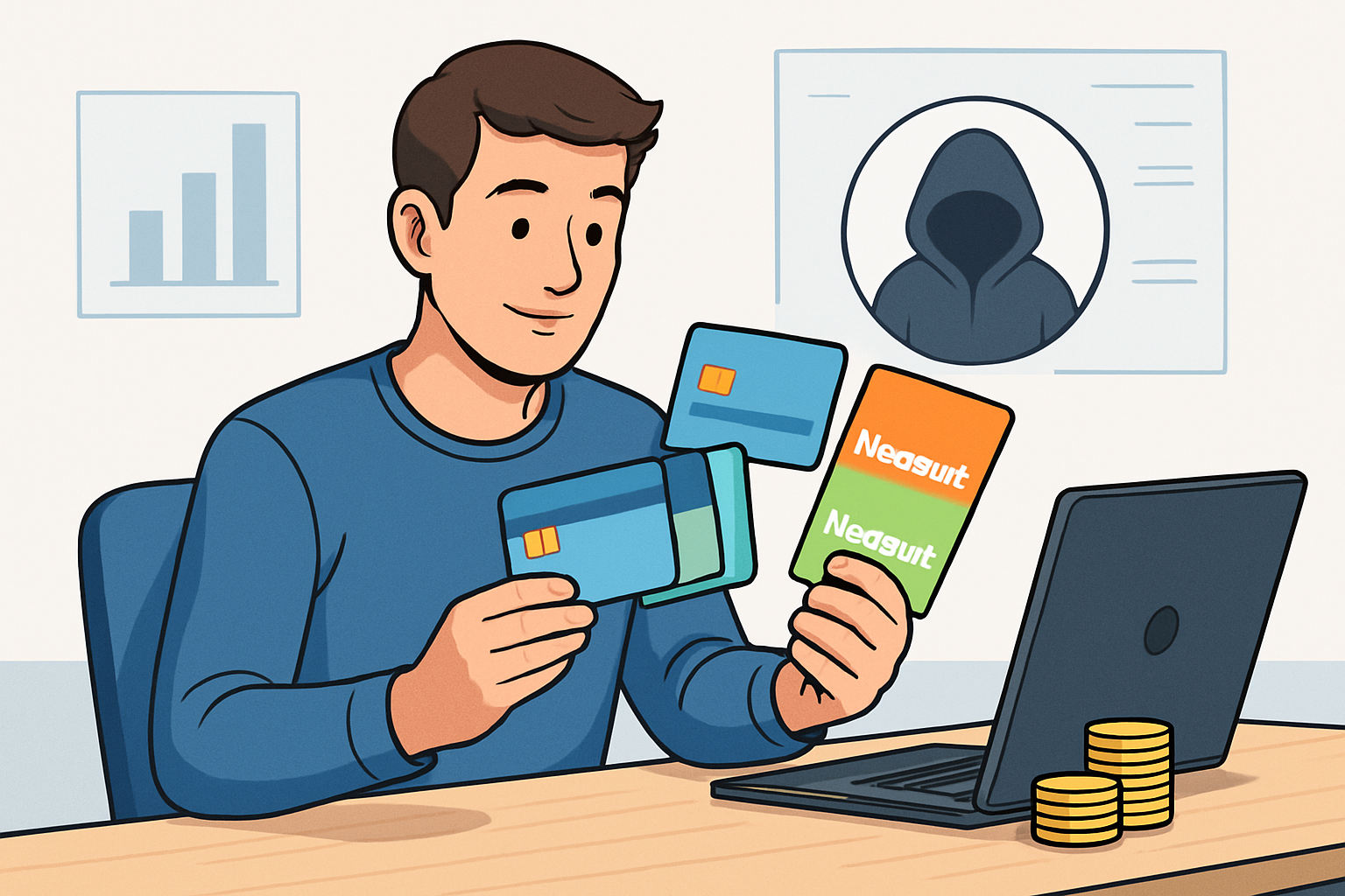 Vergleich verschiedener Prepaid-Zahlungsmethoden mit Datenschutz-Symbol